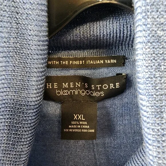 The Men's Store at Bloomingdale's Zegna Baruffa Wool Sweater Mens XXL Denim Blue - Picture 4 of 14